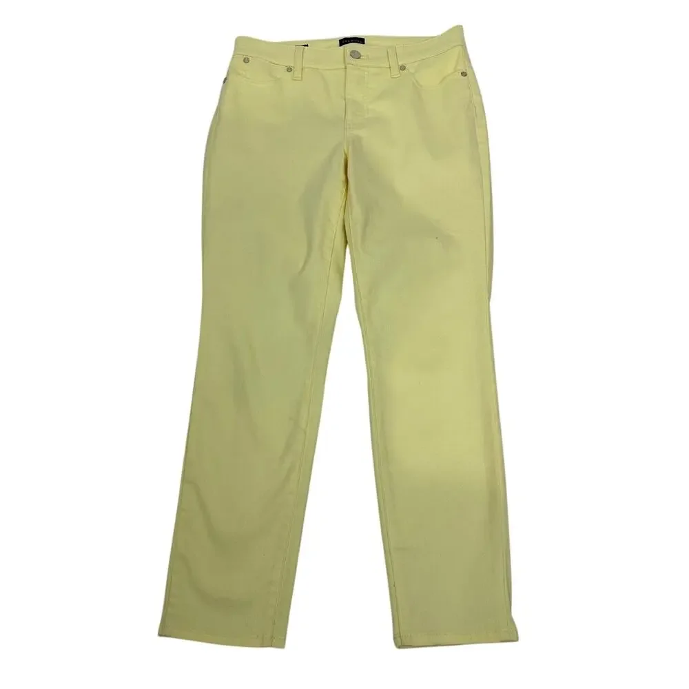 Talbots Women's Size 8 Yellow Slim Ankle Jeans Stretch Denim 5 Pocket Pants